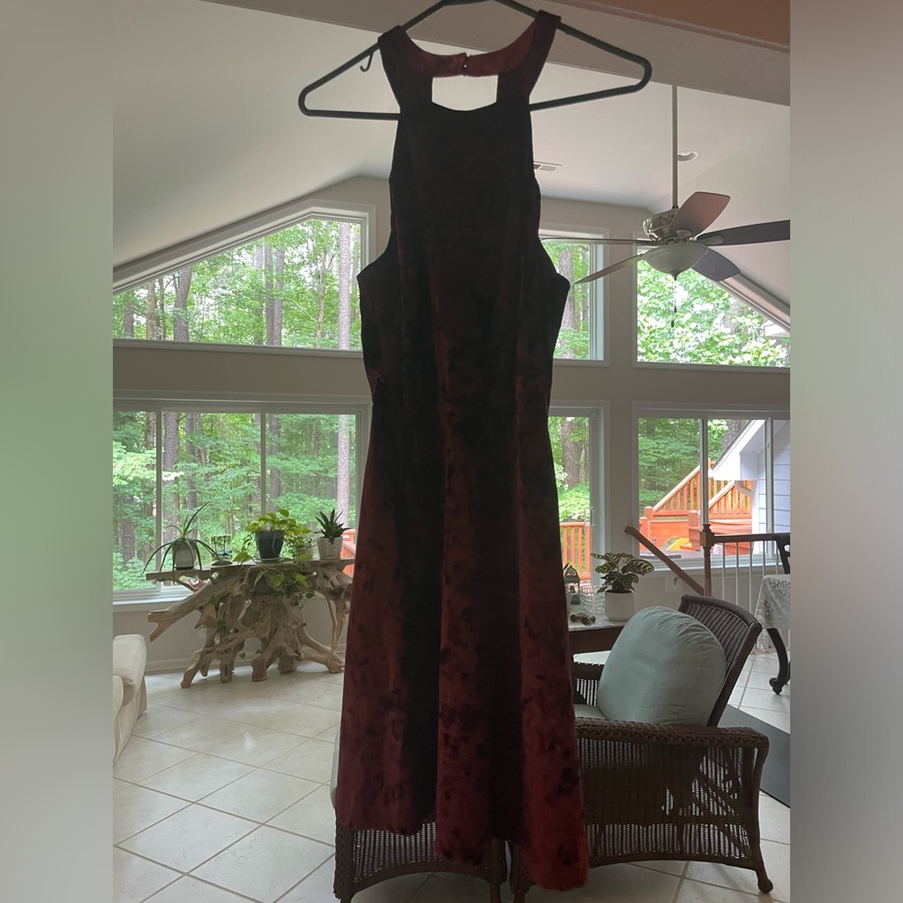 Velvet halter neck dress